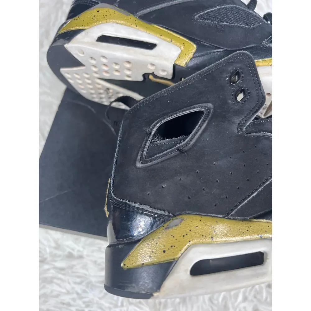 Air Jordan Flight Club 91 Shoes Youth Size 7Y Black Metallic Gold GS 555472-031